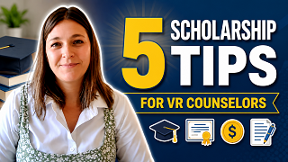 Thumbnail image of a presentation slide for the
                              microlearning titled How to Find Scholarship Opportunities for Students - 5 Tips with Jaclyn Camden