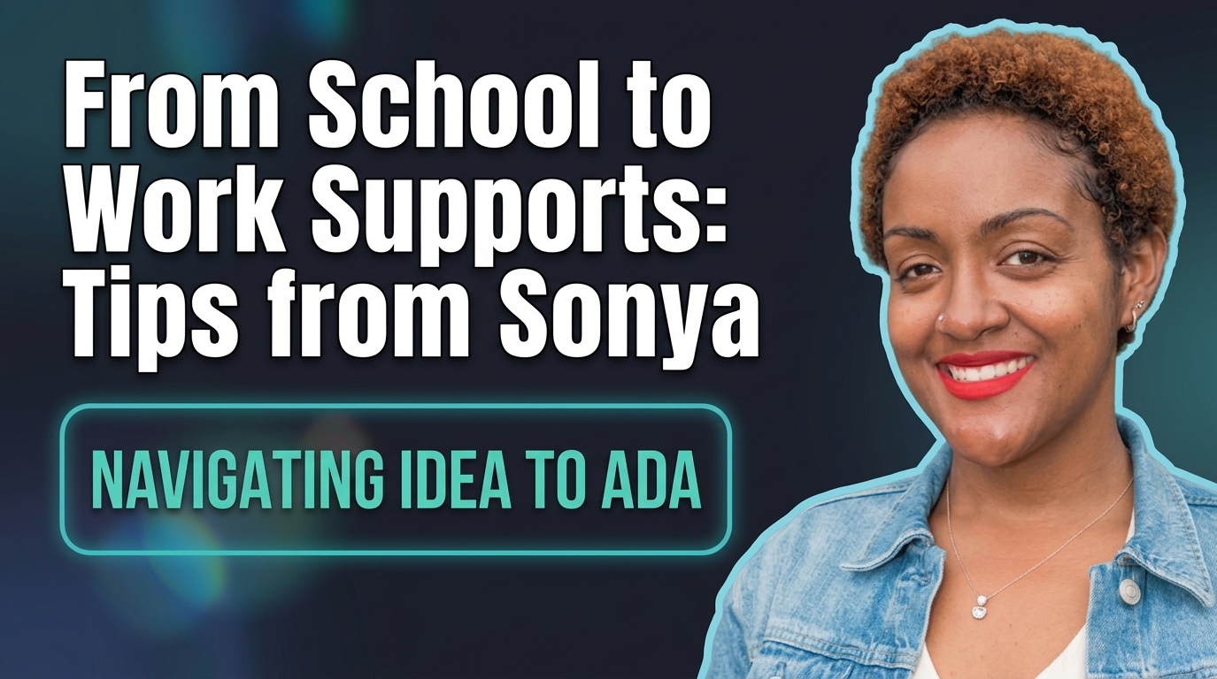 Thumbnail image of a presentation slide for the
                              on-demand training titled From School to Work Supports: Tips from Sonya