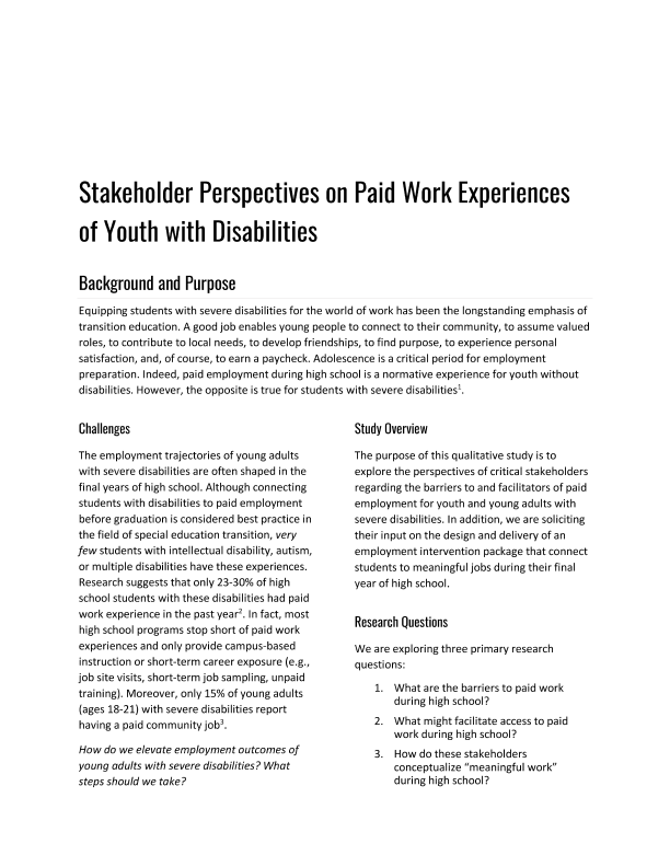 Content - VCU-RRTC on Employment of Transition-Age Youth with Disabilities